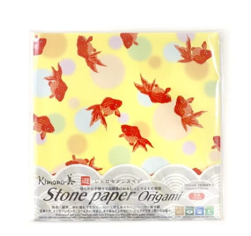 Kamiiso Kimono Beauty Stone Paper Origami - Kingyo (Goldfish) [Japanese Pattern]