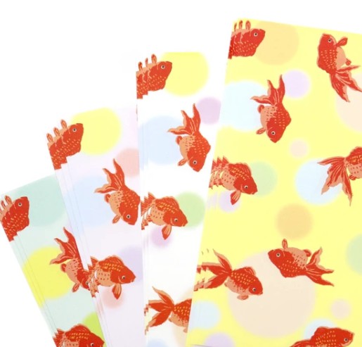 Kamiiso Kimono Beauty Stone Paper Origami - Kingyo (Goldfish) [Japanese Pattern]