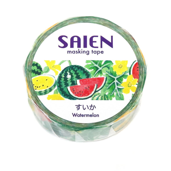Kamiiso SAIEN Washi Masking Tape - Watermelon, 15mm x 7m roll