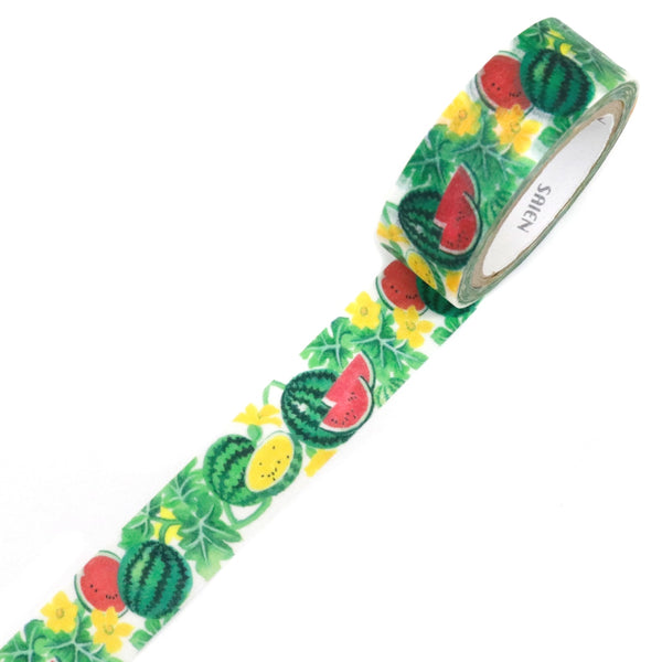Kamiiso SAIEN Washi Masking Tape - Watermelon, 15mm x 7m roll
