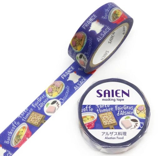 Kamiiso SAIEN Masking Tape - Alsatian Food, 15mm x 7m