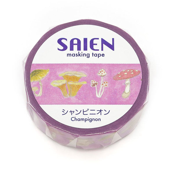 Kamiiso Saien 15mm Washi Tape - Champignon Mushroom (Pack of 10) | papermindstationery.com