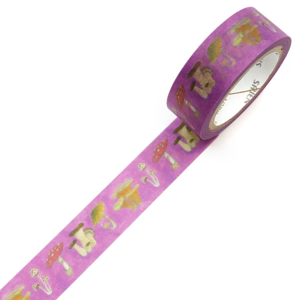 Kamiiso Saien 15mm Washi Tape - Champignon Mushroom (Pack of 10) | papermindstationery.com