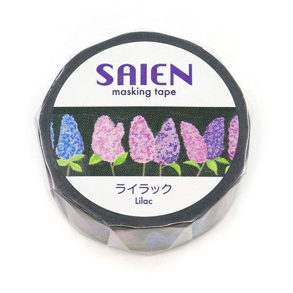 Kamiiso Saien 15mm Washi Tape - Lilac Flower (Pack of 10) | papermindstationery.com