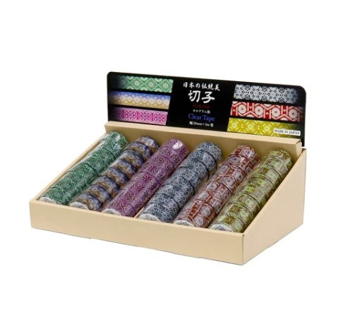 Kamiiso Japanese Traditional Beauty Kiriko (KIRIKO) Clear Tape - Display Set of 6 Designs