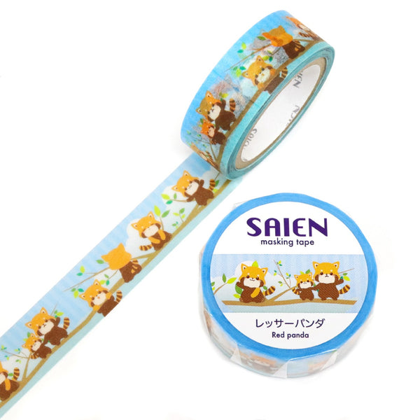 Kamiiso SAIEN Washi Masking Tape - Red Panda, 15mm x 7m roll