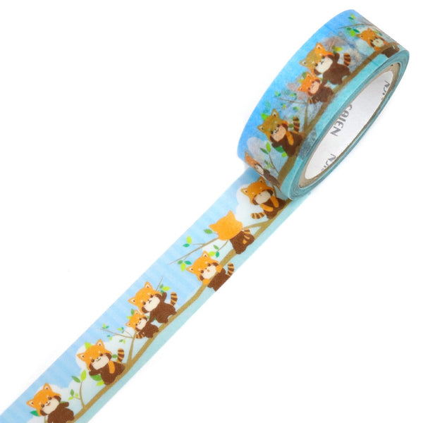 Kamiiso SAIEN Washi Masking Tape - Red Panda, 15mm x 7m roll