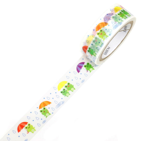 Kamiiso SAIEN Masking Tape - Frog, 15mm x 7m roll (Pack of 10) | papermindstationery.com