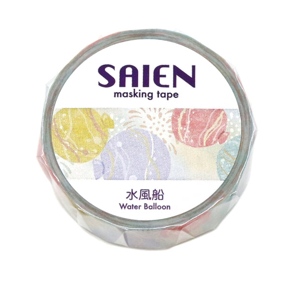 Kamiiso SAIEN Washi Masking Tape - Water Balloon , 15mm x 7m roll
