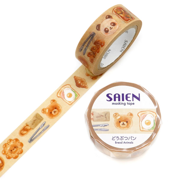 Kamiiso 15mm Washi Tape Set of 2 - Animal Bakery & Pancake