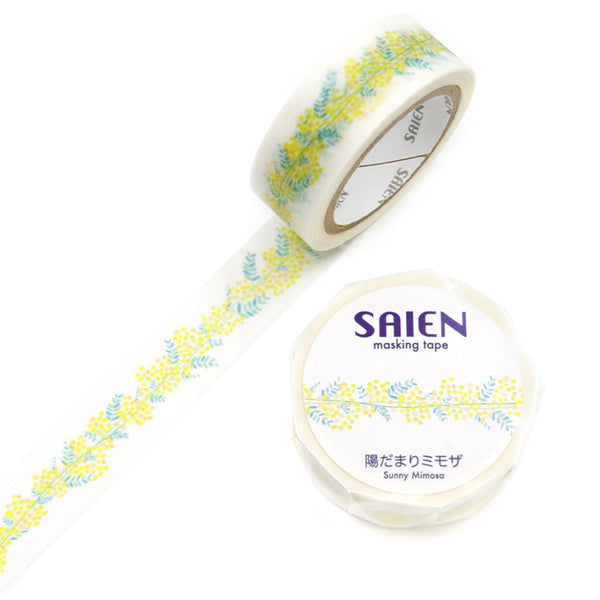 Kamiiso Saien 15mm Washi Tape Set of 2 - Sunny Mimosa & Lavender
