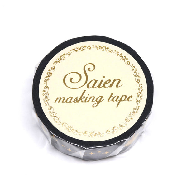 Kamiiso SAIEN Washi Masking Tape - Illumination, Gold Foil, 15mm x 7m roll