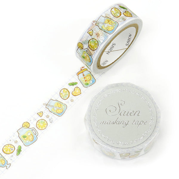 Kamiiso Sansyo 15mm Washi Tape - Saien Lemonade UR3077