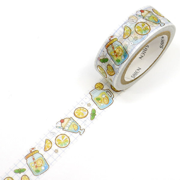 Kamiiso Sansyo 15mm Washi Tape - Saien Lemonade UR3077