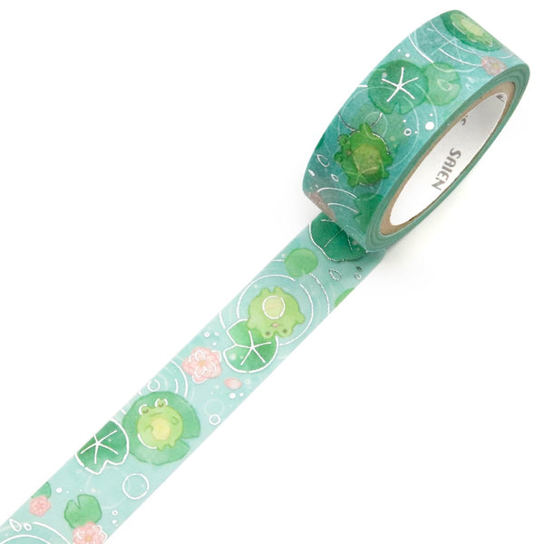 Kamiiso Saien 15mm Washi Tape - Floating Frog (Pack of 10) | papermindstationery.com
