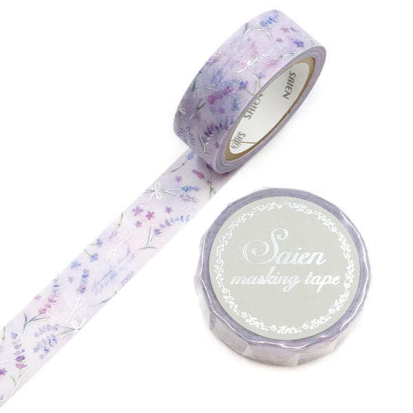 Kamiiso Saien 15mm Washi Tape - Lavender (Pack of 10)