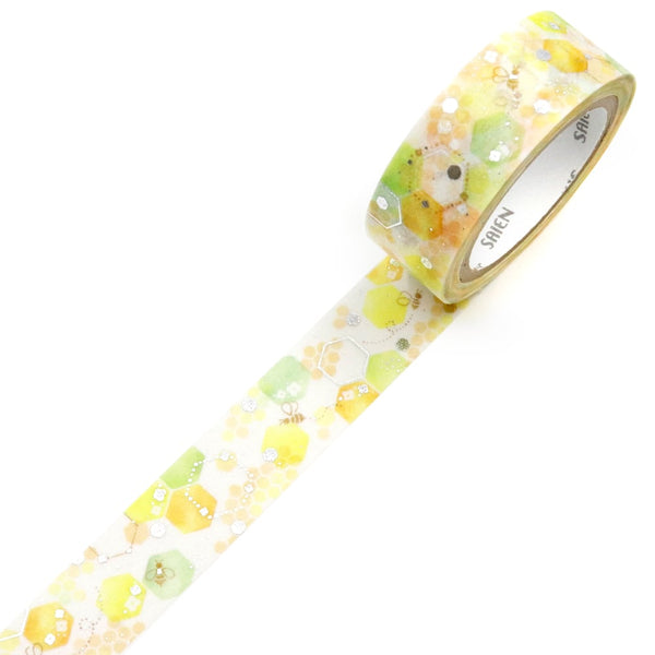 Kamiiso Saien 15mm Washi Tape - Honeycomb (Pack of 10) | papermindstationery.com