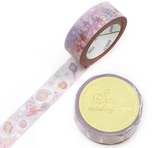 Kamiiso 15mm Washi Tape Set of 2 - Marine Utopia & Aurora