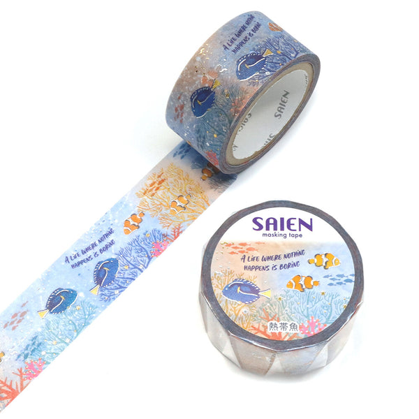 Kamiiso Sansyo 20mm Washi Tape - Saien Marine Life Tropical Fish UR3119