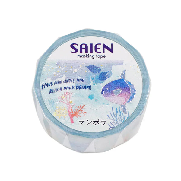 Kamiiso Sansyo 20mm Washi Tape - Saien Marine Life Ocean Sunfish UR3121 | papermindstationery.com