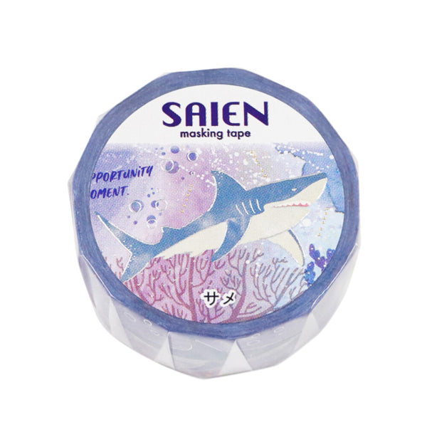 Kamiiso Sansyo 20mm Washi Tape - Saien Marine Life Shark UR3126