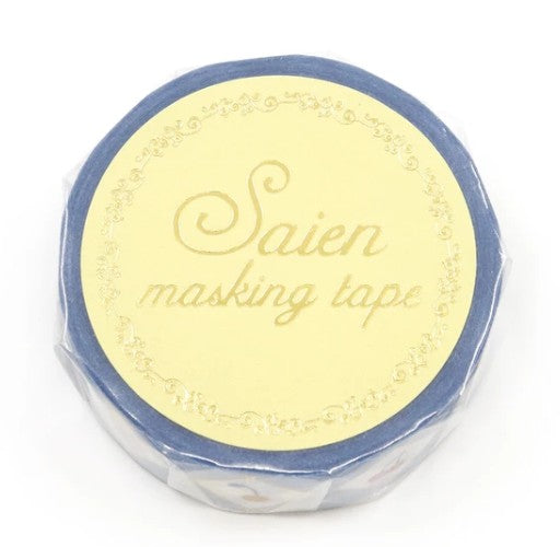 Kamiiso SAIEN Masking Tape - Cherries, Gold Foil, 15mm x 7m roll (Pack of 10) | papermindstationery.com