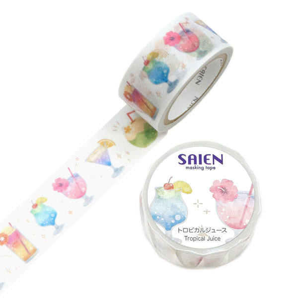 Kamiiso SAIEN Washi Masking Tape - Tropical Juice, 20mm x 7m roll