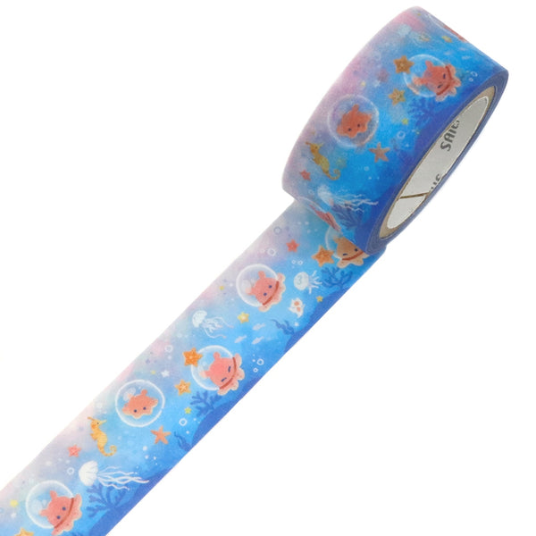 Kamiiso SAIEN Washi Masking Tape - Undersea Exploration , 20mm x 7m roll