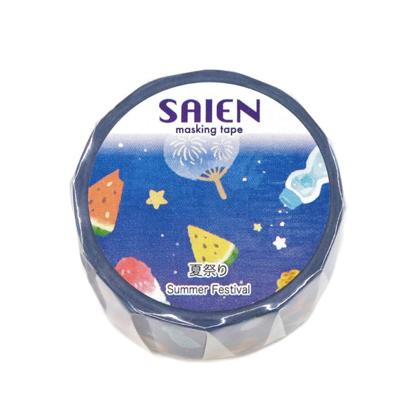 Kamiiso SAIEN Washi Masking Tape - Summer Festival , 20mm x 7m roll