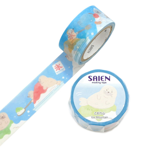 Kamiiso SAIEN Washi Masking Tape - Kori Yama (Ice Mountain) , 20mm x 7m roll