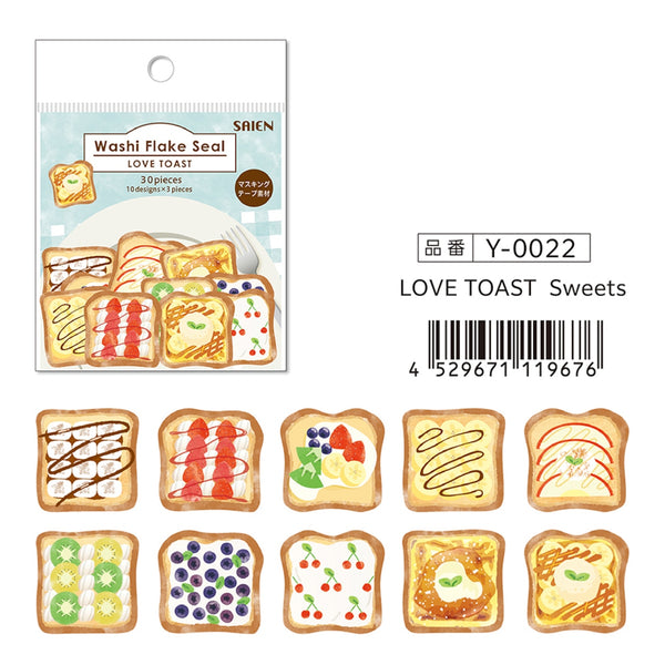 Kamiiso SAIEN Flake Stickers - LOVE TOAST: Sweets