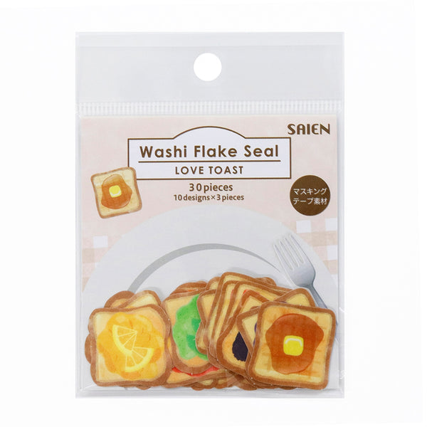 Kamiiso SAIEN Flake Stickers - LOVE TOAST: Jam & Butter
