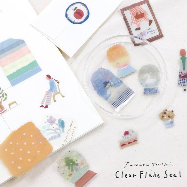 Kamiiso Clear Flake Stickers By Miki Tamura Cozy Time (Pack of 10) | papermindstationery.com