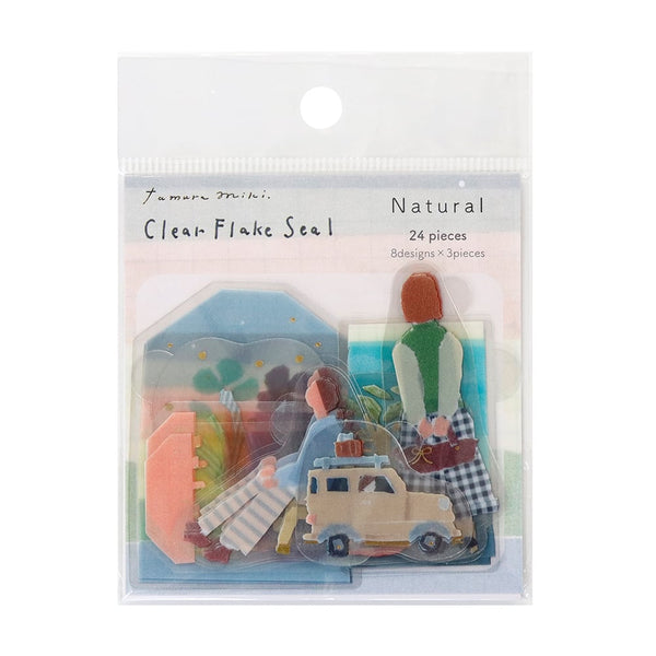 Kamiiso Clear Flake Stickers By Miki Tamura Natural (Pack of 10) | papermindstationery.com