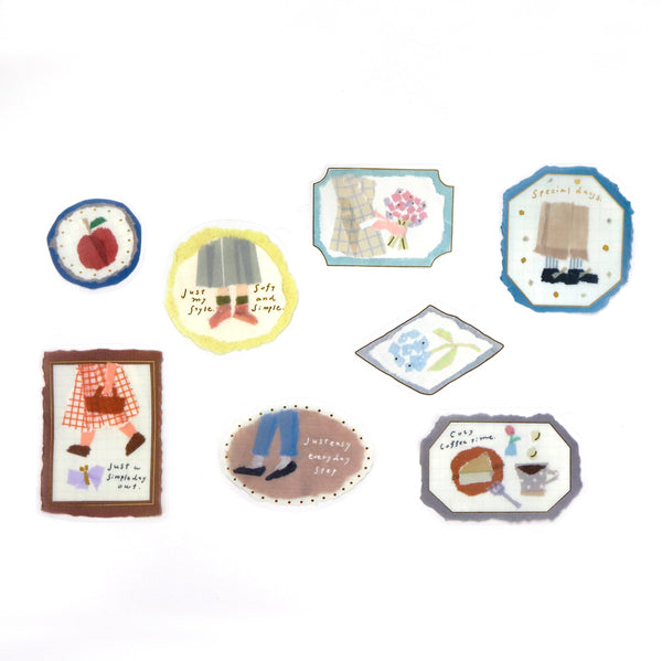 Kamiiso Clear Flake Stickers By Miki Tamura Label Series (Pack of 10) | papermindstationery.com