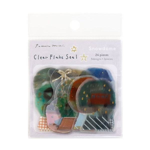 Kamiiso Clear Flake Stickers By Miki Tamura Snowdome (Pack of 10) | papermindstationery.com