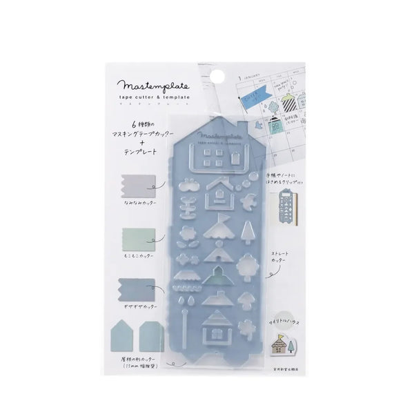 Kutsuwa Mastemplate Tape Cutter and Stencil - House DE011B | papermindstationery.com