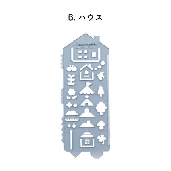 Kutsuwa Mastemplate Tape Cutter and Stencil - House DE011B