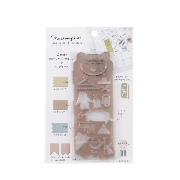 Kutsuwa Mastemplate Tape Cutter and Stencil - Animal DE011C | papermindstationery.com