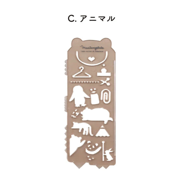 Kutsuwa Mastemplate Tape Cutter and Stencil - Animal DE011C