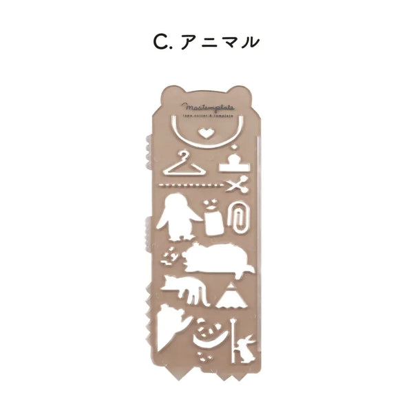 Kutsuwa Mastemplate Tape Cutter and Stencil - Animal DE011C | papermindstationery.com