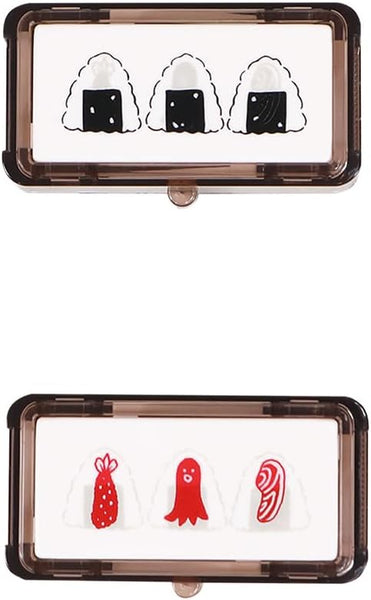 Kutsuwa Pre-inked Stamp Hancoco Deco - Onigiri Rice Balls (Pack of 3) | papermindstationery.com