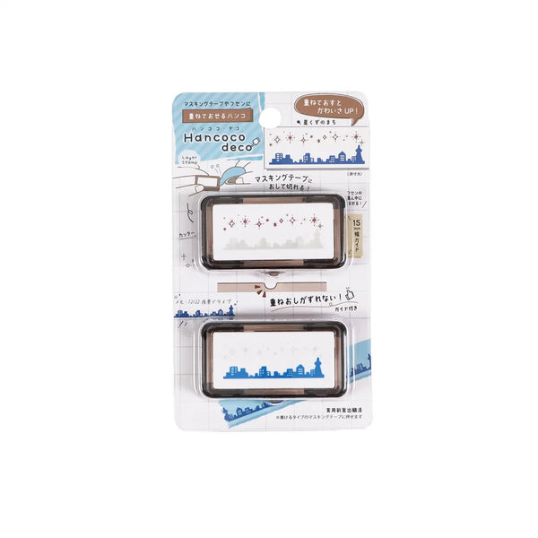 Kutsuwa Pre-inked Stamp Hancoco Deco - Stardust Town DE015D