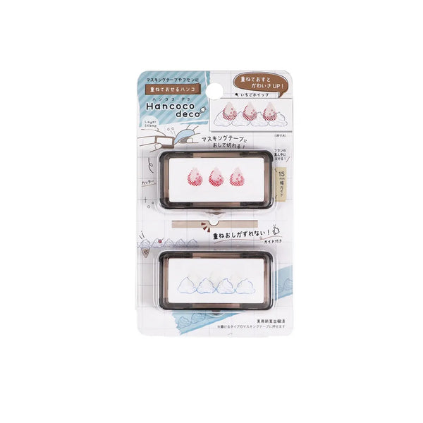 Kutsuwa Pre-inked Stamp Hancoco Deco - Strawberry Whip DE015G