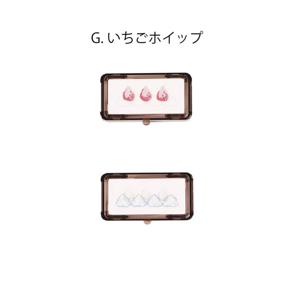 Planner Decorative Stamp Set of 2 - Kutsuwa Hancoco Deco Stamp Arigato Candy & Strawberry Cream