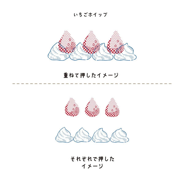 Kutsuwa Pre-inked Stamp Hancoco Deco - Strawberry Whip DE015G