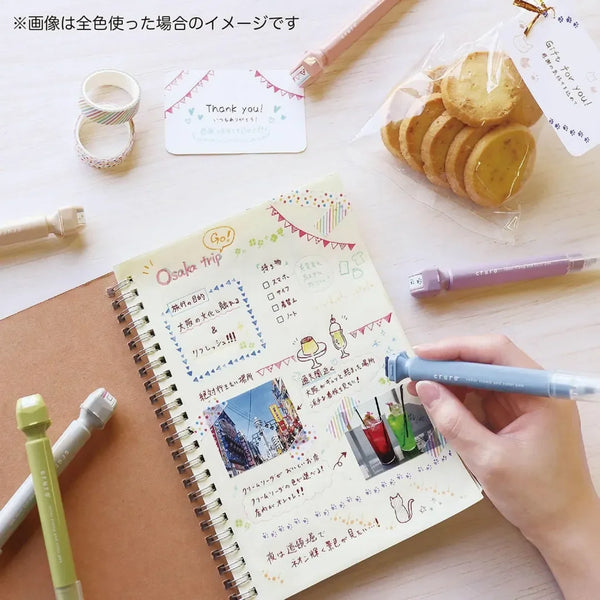 Kutsuwa Cruro Stamp Pen - Smoky Blue DE017BL | papermindstationery.com