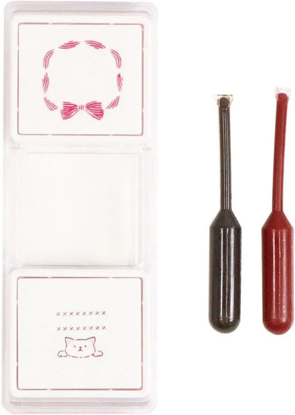 Kutsuwa Hancoco Slide Layered Stamp - Neko Ribbon DE018A | papermindstationery.com