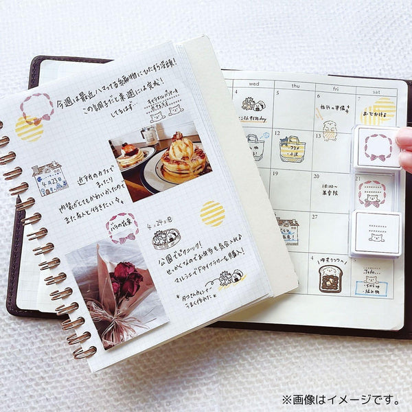 Kutsuwa Hancoco Slide Layered Stamp - Neko Ribbon DE018A | papermindstationery.com