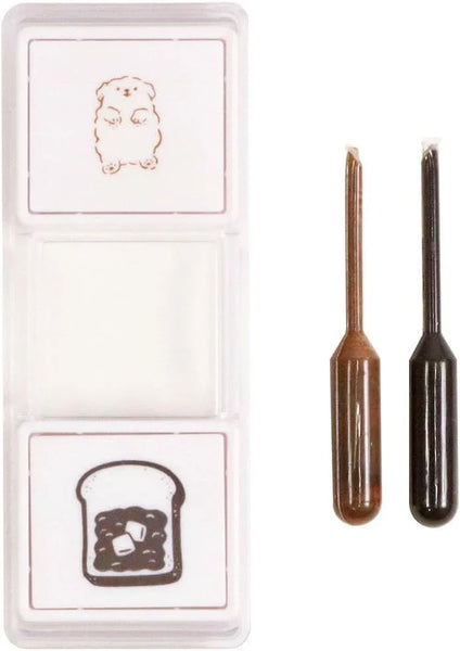 Kutsuwa Hancoco Slide Layered Stamp - Sleeping Dog Bread DE018B | papermindstationery.com